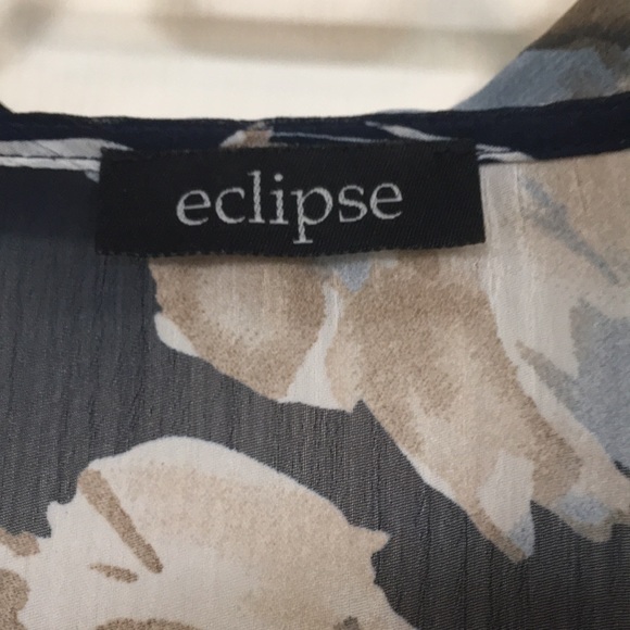 EUC Sheer V neck blouse with decorative tie at front - Picture 2 of 7